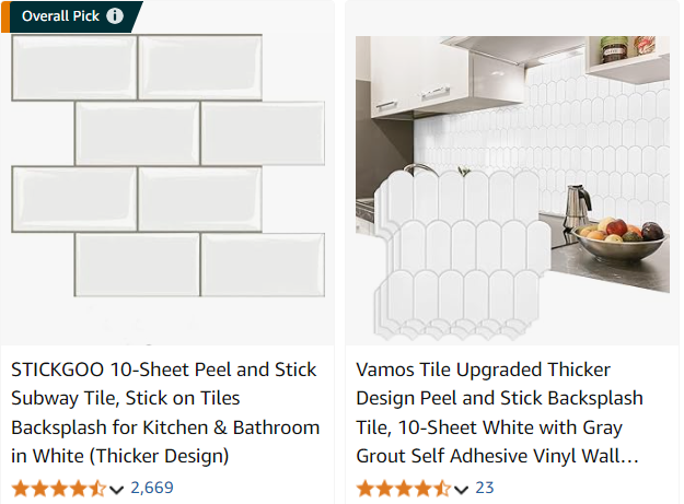 Peel-and-Stick Backsplash Tiles