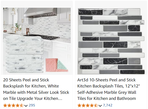 Peel-and-Stick Backsplash Tiles